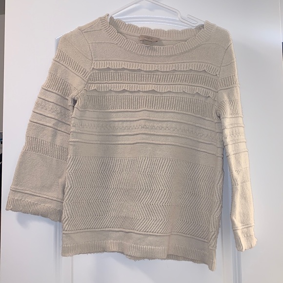 Loft Women’s Cream Sweater (3/4 Length sleeves) Size XS - Picture 1 of 3